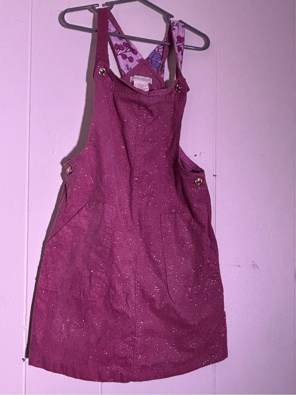 Cynthia Rowley Glitter Raspberry Pinafore Dress
